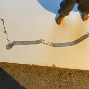 Silver shiny metal belt